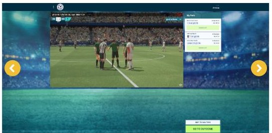 Football Streak Champions in-play with go-to-outcome control